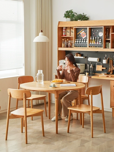 Квадратный стульчик для кормления из натурального дерева для домашнего использования для еды для стола, скандинавский стиль