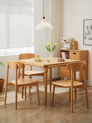 Квадратный стульчик для кормления из натурального дерева для домашнего использования для еды для стола, скандинавский стиль