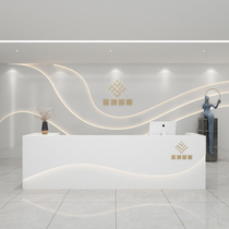 Beauty Salon Front Desk Baking Paint Commercial Medical Beauty Orthopedic Hospital Reception Desk Modern Minimalist Clothing Shop Bar Desk Collection Silver Terrace