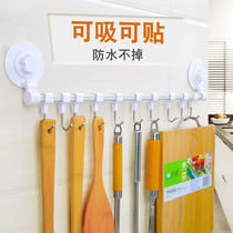 Kitchen shelf strong suction cup row hook Non-marking viscose door rear hanger nail-free wall bathroom sticky hook hook