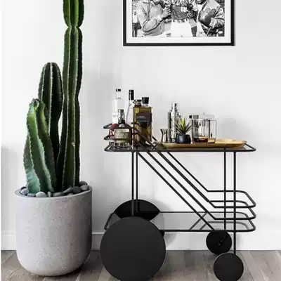 Dining car mobile wine service cart cake trolley tea cart hand push shelf cupboard home cart