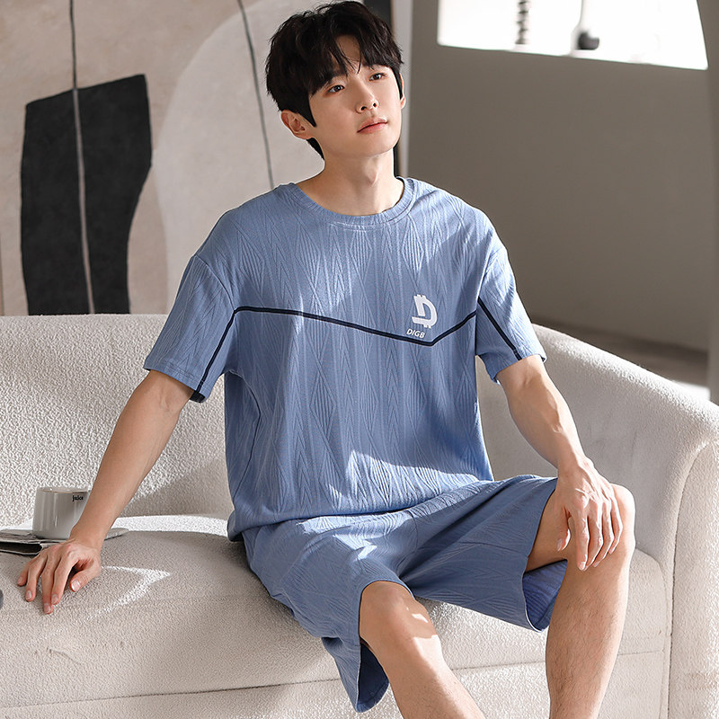 Men's Sleepwear Summer Thin models Modale 2022 New Ice Silk Cool Teens Minimalist Home Suit Suit