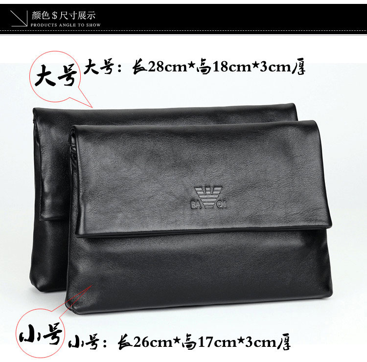 Wmnuo nam túi xách da phong bì lớp trên cùng da kinh doanh nam túi ly hợp túi da mềm gấp clip túi thủy triều - Túi của con người túi xách lyn
