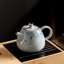 Ceramic Retro Teapot Single Pot Teapot Lid With Lid Home Glaze Lower Color Retro Antique Antique Bubble Teapot With Filter Holes