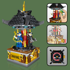 幻影忍者旋转人仔盒创意摆件小颗粒拼装冰雪奇缘积木玩具总动员