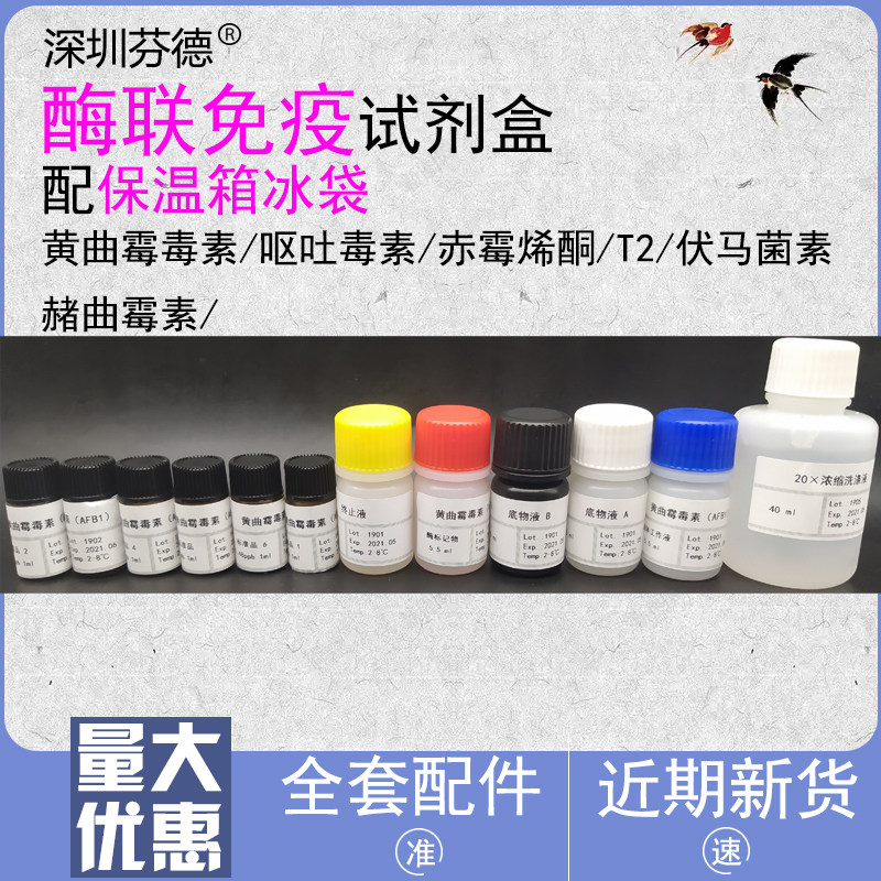 黄曲霉B1M1总量酶联免疫检测试剂盒呕吐毒赤霉烯酮霉菌毒素试剂盒