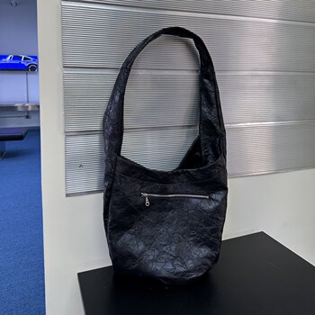 Ttelen. pleated textured large-capacity crossbody bag for men three-layer composite pu sports fitness large bag commuter backpack