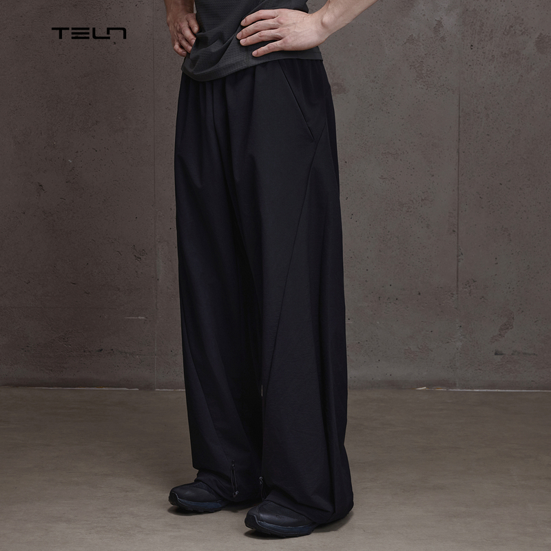 Ttelen. Anti-Crease Hem Drawstring Flared Sweatpants Outdoor Casual Trousers 3D Tailoring | Adjustable Length