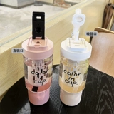 Вместительная и большая пластиковая трубочка со стаканом, портативный чай, чайная чашка, простой и элегантный дизайн