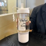 Вместительная и большая пластиковая трубочка со стаканом, портативный чай, чайная чашка, простой и элегантный дизайн