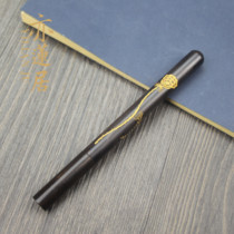 Yilianju ebony inlaid with silver silk solid wood writing pen Rosewood signature pen High-end orb pen collection gift
