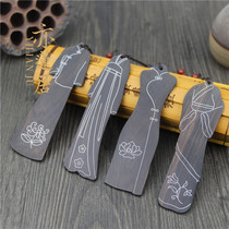 Yilianju mahogany Chinese style creative gift ebony wood classical bookmark fragrant silver silk set custom lettering