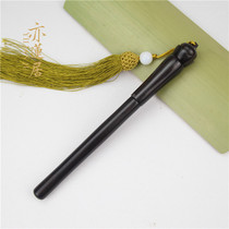Yilianju creative ebony gel pen with chapter Solid wood pen Wooden orb pen High-end business signature pen