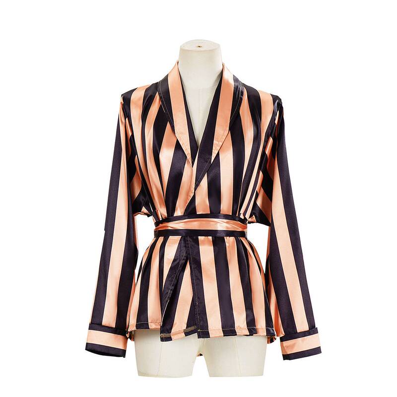 Queen of Wearing Prada 2 Cosplay Outfit Miranda Striped Shirt Stylish Top Women's Clothing New Arrival