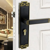 Suogu home hardware locks bedroom door zinc alloy door lock black yellow green bronze panel lock double tongue handle lock
