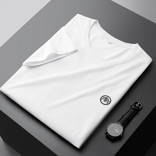 Мужская дышащая цветная шелковая футболка с коротким рукавом для отдыха