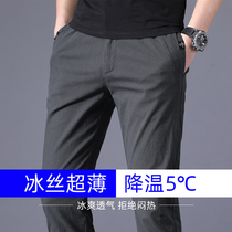 Cotton casual pants mens 2021 Winter new casual trousers mens slim straight tube mens pants autumn and winter stretch pants