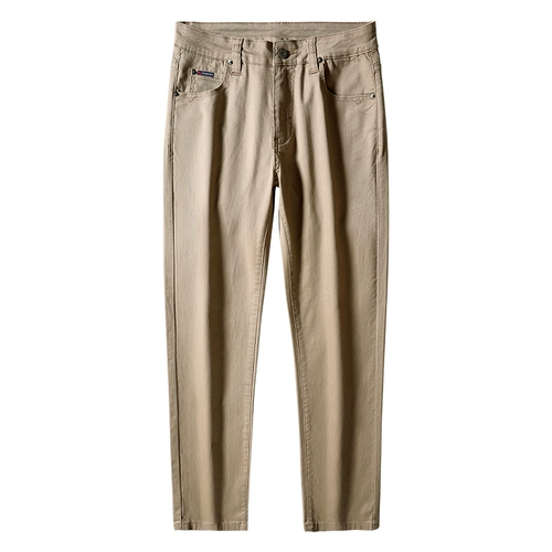 Мужские хаки демисезонные хлопковые штаны для отдыха, свободный прямой крой