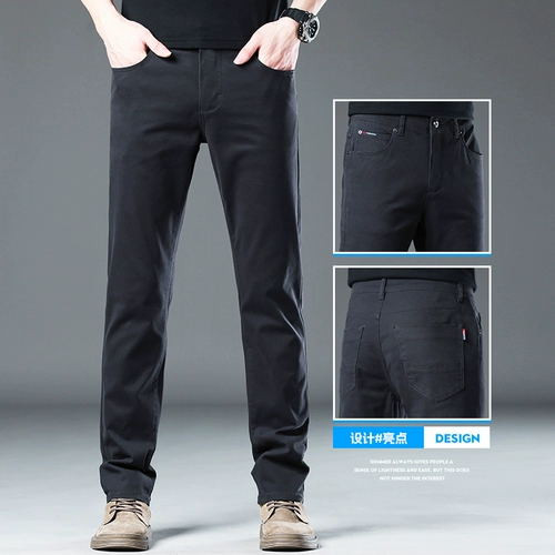 Мужские хаки демисезонные хлопковые штаны для отдыха, свободный прямой крой
