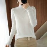 羊葱 Шерстяной свитер, лонгслив, трикотажное демисезонное термобелье, высокий воротник, с рукавом