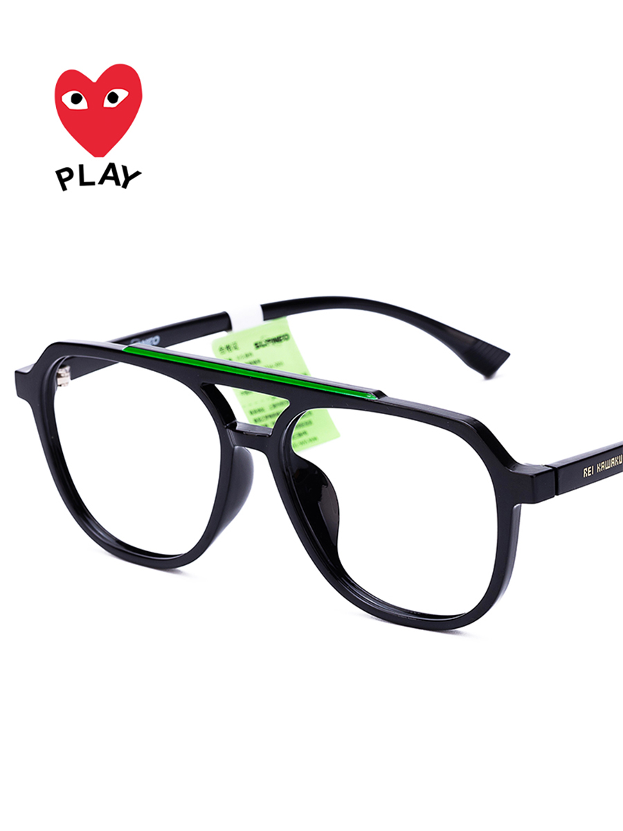 Kawakubo Rei glasses male big face thin double beam with myopia makeup eye frame frame Female ultra-light black frame 9210