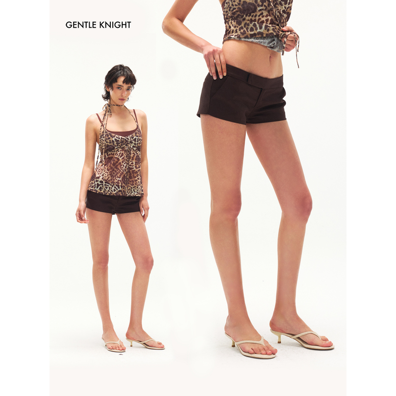 Gentle Knight Sexy Low-Waist Velcro Mini Shorts for Women, Minimalist Casual Hip-Hugging Hot Pants