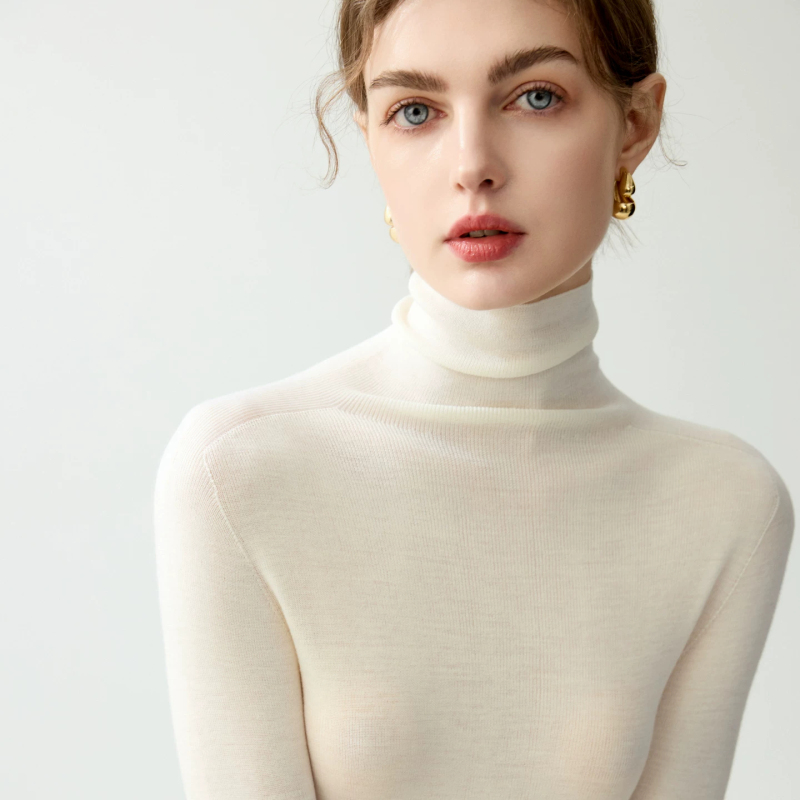 Ordos City Machine-Washable Cashmere Sweater, High-Neck Women's Autumn and Winter Turtleneck Sweater, Slim-Fit Knitted Thin Wool Sweater Ordos City Machine-Washable Cashmere Sweater, High-Neck Women's Autumn and Winter Turtleneck Sweater, Slim-Fit Knitted Thin Wool Sweater