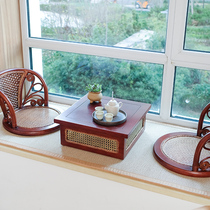 Tatami bay window table Small coffee table Rattan and room can be stored simple and creative modern home balcony low Kang table