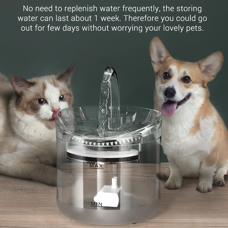 PC transparent pet smart water drinking machine cat dog automatic cycle filter water water drinking bowl basin