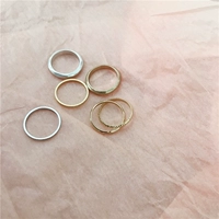 Hàn Quốc Dongdaemun in nhẫn cổ vàng và bạc hoang dã đơn giản gió lạnh mùa thu và nhẫn mùa đông nhẫn kim loại nhẫn đôi