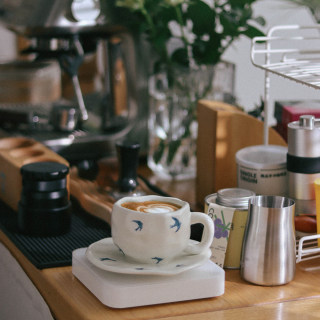 Swallow Coffee Cup Ceramic Latte Art Design Niche American Latte Drip Coffee Cup and Saucer Set for Women with High Aesthetic Appeal