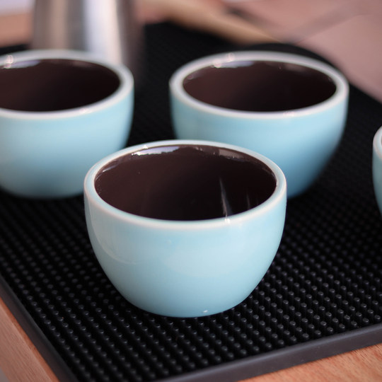 Blue outside and brown inside, thickened 200ml ceramic cup cupping cup hand-brewed coffee bean professional evaluation device