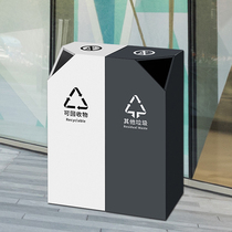 Hotel lobby vertical stainless steel trash can shopping mall office hall elevator entrance combination sorting bucket