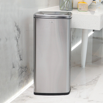 Large garbage can commercial toilet toilet stainless steel household kitchen large shopping mall large capacity narrow height uncovered