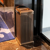 Hotel shopping mall vertical trash can ashtray lobby elevator entrance stainless steel sales hall high-grade garbage bin