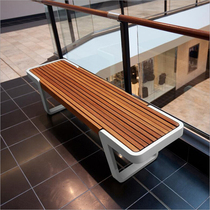 Indoor bench solid wood anticorrosive wood rest stool leisure chair shopping mall cinema seat public rest area stool