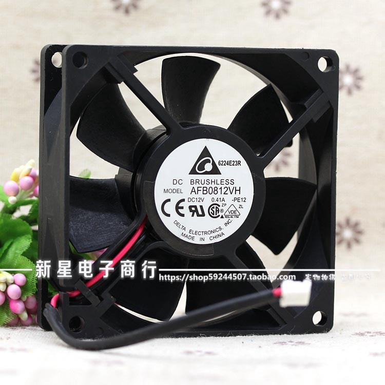 DELTA AFB0812VH 8025 8cm 0 41A 12V 2-wire 3-wire large air volume ball fan