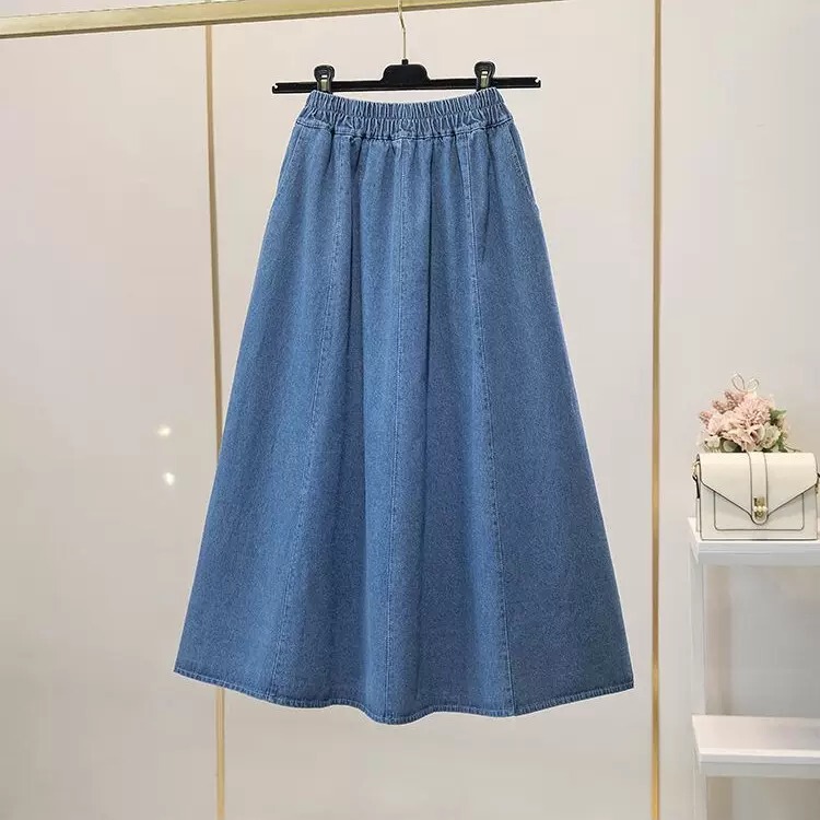 2026 Summer Thin Style 150 Petite Mid-Length Casual Blue Denim Skirt for Women Slightly Chubby A-Line Skirt 155 2026 Summer Thin Style 150 Petite Mid-Length Casual Blue Denim Skirt for Women Slightly Chubby A-Line Skirt 155