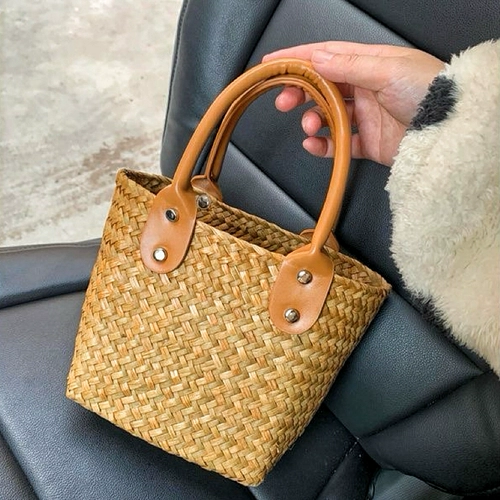 Соломенная ретро плетеная универсальная вместительная и большая сумка через плечо