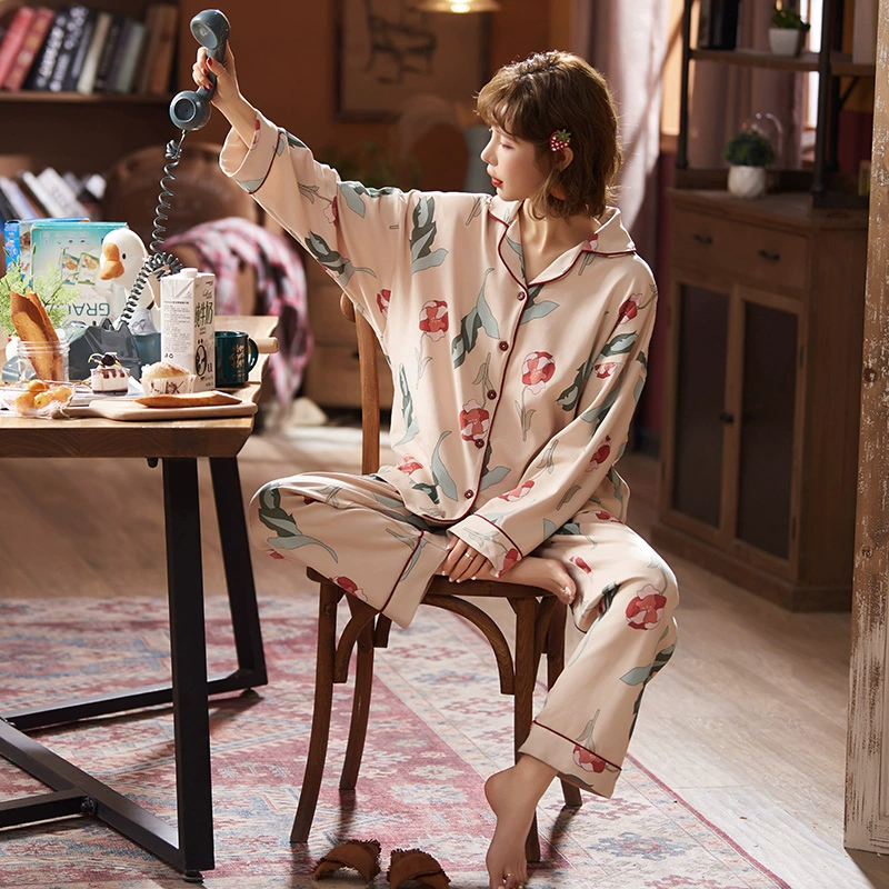 2020 quần áo giới hạn mùa xuân và mùa thu cotton phụ nữ mang thai đồ ngủ phụ nữ sau sinh cho con bú quần áo cho con bú rộng rãi bộ quần áo dịch vụ tại nhà - Giải trí mặc / Mum mặc