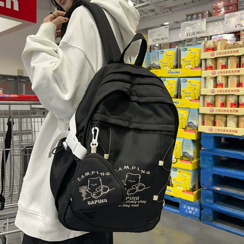 Сиреневый ранец, сумка через плечо, вместительный и большой японский рюкзак, для средней школы