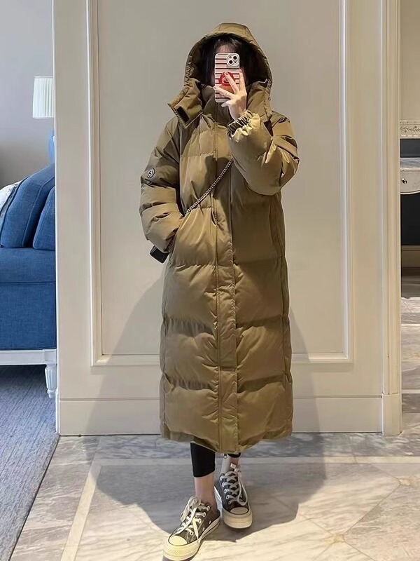 Women's down Jacket Winter 2025 New Model Winter White Duck down Thickened Coat Cotton-Padded Mid-Length Over-The-Knee Puffer Jacket Women's down Jacket Winter 2025 New Model Winter White Duck down Thickened Coat Cotton-Padded Mid-Length Over-The-Knee Puffer Jacket