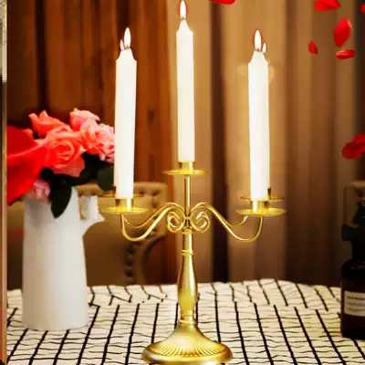 Retro wrought iron candlestick European creative dining room candle holder table ornaments American decoration wedding furnishings