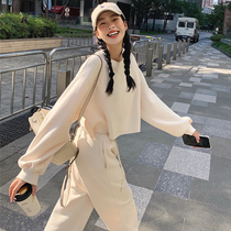 Sportswear Suit Women Spring Autumn Students Han Edition Loose to Lean Foreign Air Fashion clothing Leisure Two sets of Chains