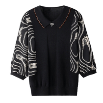 Western style mother spring and summer new style mulberry silk top middle-aged and elderly broad wife grandma casual womens T-shirt mid-sleeve