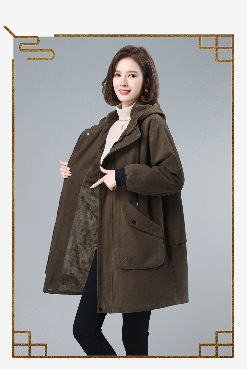 F0642 2550K ÁO KHOÁC NỮ TEMTDEI MŨ LIỀN MÙA XUÂN THU ĐÔNG TRUNG NIÊN DÀY ẤM THỜI TRANG NỮ VẢI BÔNG G06 SẢN PHẨM MỚI
