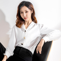 Shirt Woman Design Sensation Little Crowdart 2022 New Professional Temperament Spring Autumn Slim Summer Blouse White Snowspun Shirt