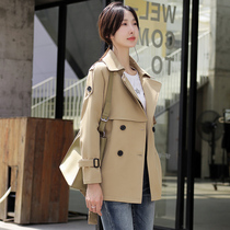 Wind clothes women 2022 new spring and autumn black short and small sub medium long style High sense this year popular chic coat