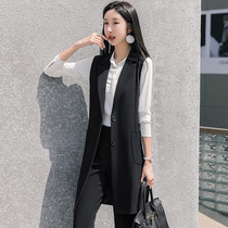 Waistcoat Girl Spring Autumn 2022 New Black Takeaway Suit Vest Jacket Big Code Kan Shoulder Summer Thin net red waistcoat