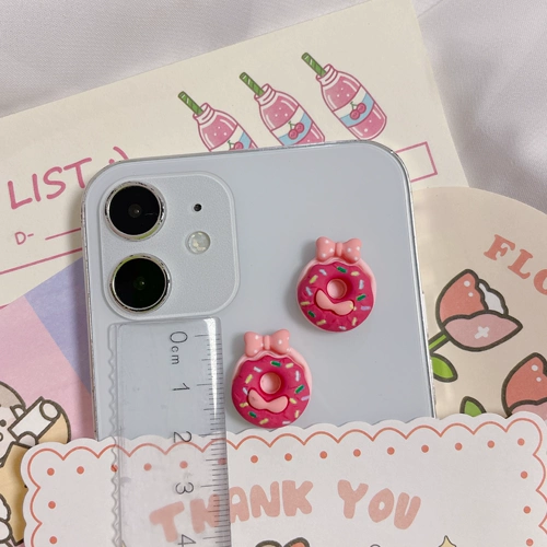 Мультяшный пончик, кремовый чехол для телефона с аксессуарами, DIY